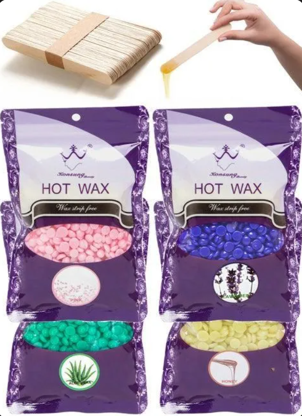 Hot Wax Beads for Sensitive Skin, Multicolor, 100g