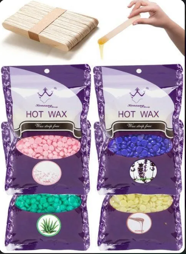 Hot Wax Beads for Sensitive Skin, Multicolor, 100g