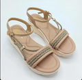 Women's Beaded Rubber Sandals Ivory Size 9