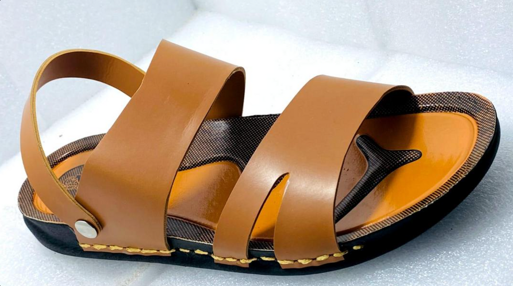 Men's Mustard Synthetic Leather Casual Sandals