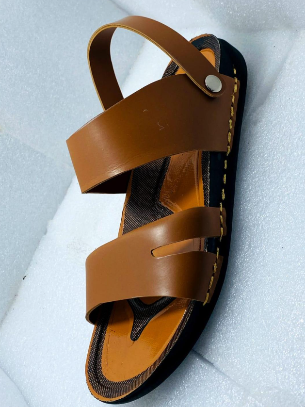 Men's Mustard Synthetic Leather Casual Sandals