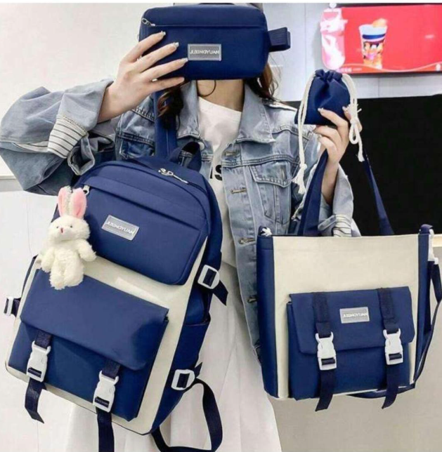 Navy Blue Multipurpose Backpack Set for Students