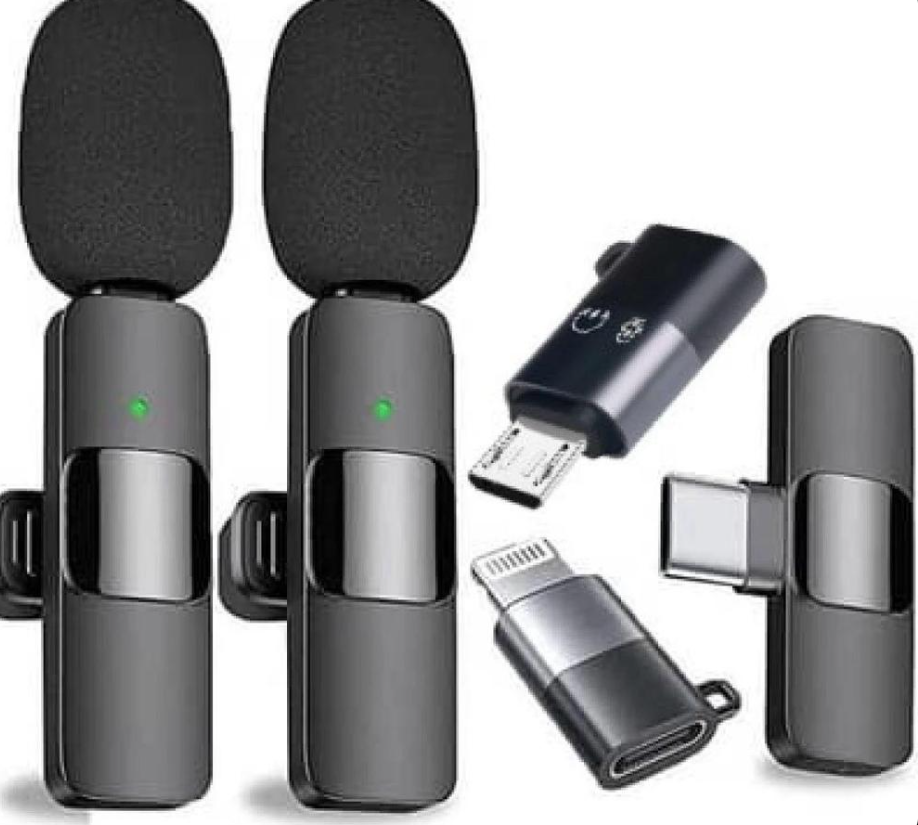 K9 Wireless Vlogging Microphone with Noise Reduction & iPhone Adapter