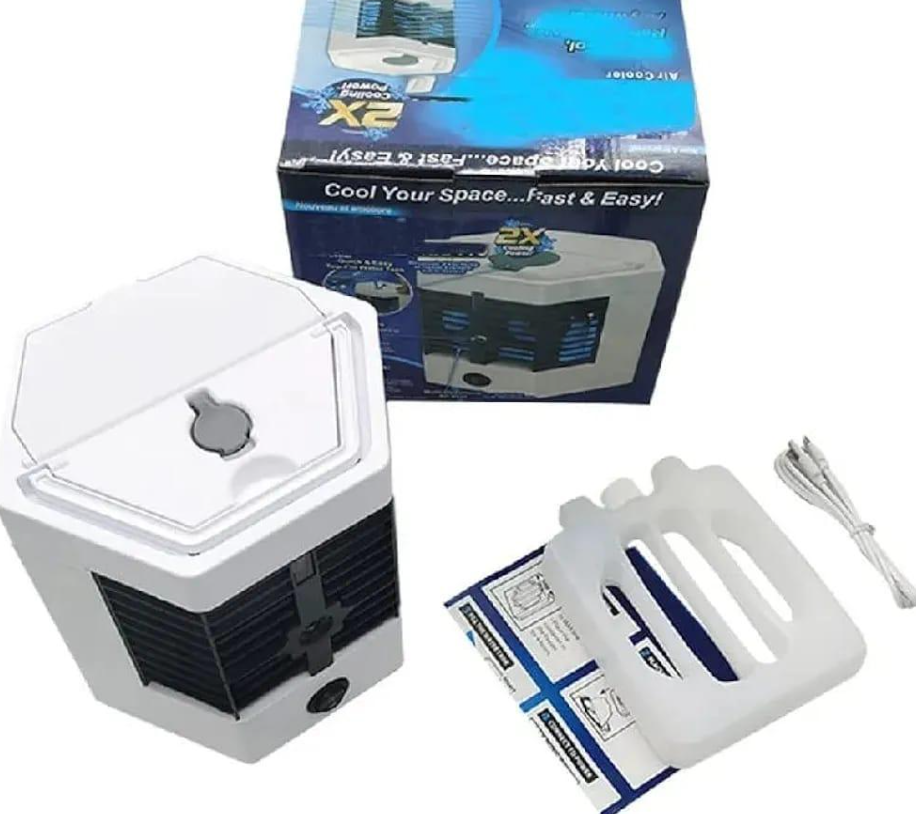 Mini Air Cooler with Humidifier & Fan, 1440 Watts, ABS Plastic, Blue Design