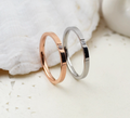 Couple Diamond Wedding Rings Rose Gold & Silver