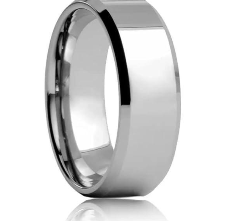 Titanium Ring & Pendant Set Silver Minimalist for Men