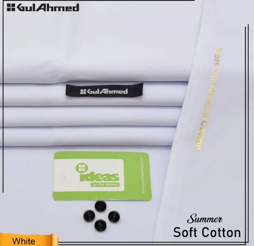 White Soft Cotton Summer Suit Fabric for Men
