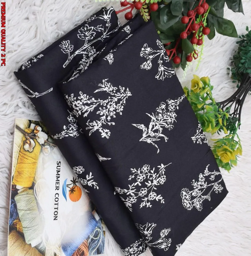 Black Floral Cotton Suit for Women Summer Pakistan