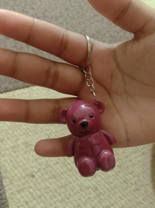 Nude Velvet Lip Gloss 2 Pcs Teddy Bear Keychain