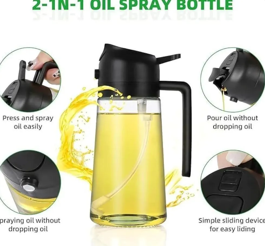 Premium Glass Oil Spray Bottle for Kitchen Use