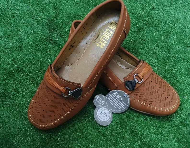 Women Brown Synthetic Leather Loafers with Buckle