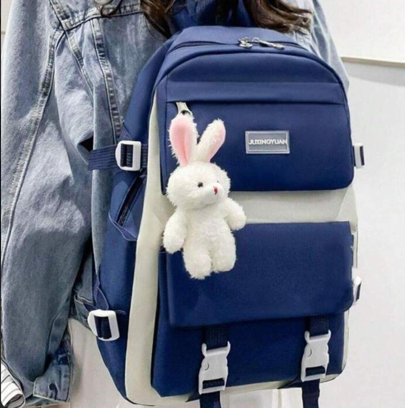 Navy Blue Multipurpose Backpack Set for Students