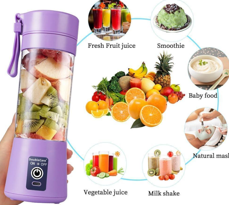 Portable Electric Juicer Blender Purple USB Rechargeable