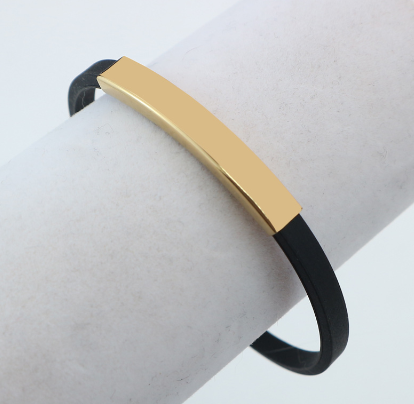 Black Silicone Korean Style Bracelet for Men Women
