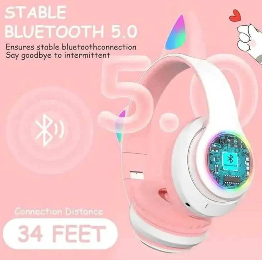 Cat-Ear Bluetooth Headphones for All Devices